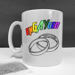 Personalised Gay Wedding 'enGAYged'  Mug